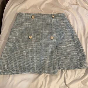 Blue tweed skirt